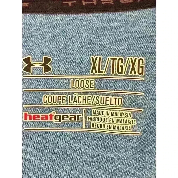 Under Armour Men's XL Blue Threadborne HeatGear T-Shirt Short Sleeve - Picture 4 of 8